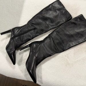 Nine West Black Heeled Knee-High Boots